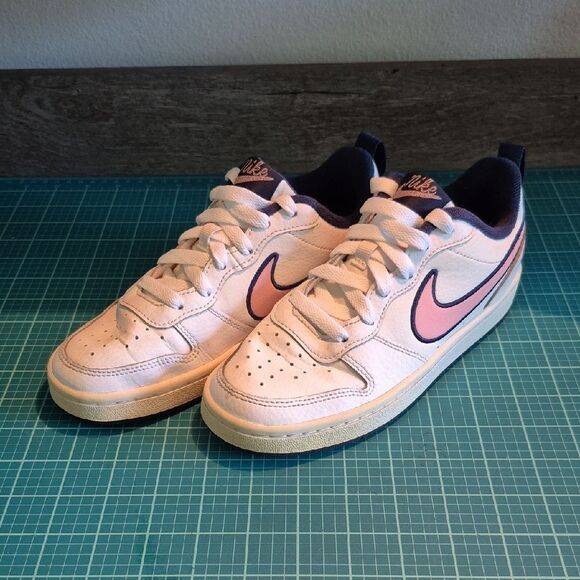 Nike White and Pink Sneakers Classic Air Force 1 Design - Picture 1 of 10